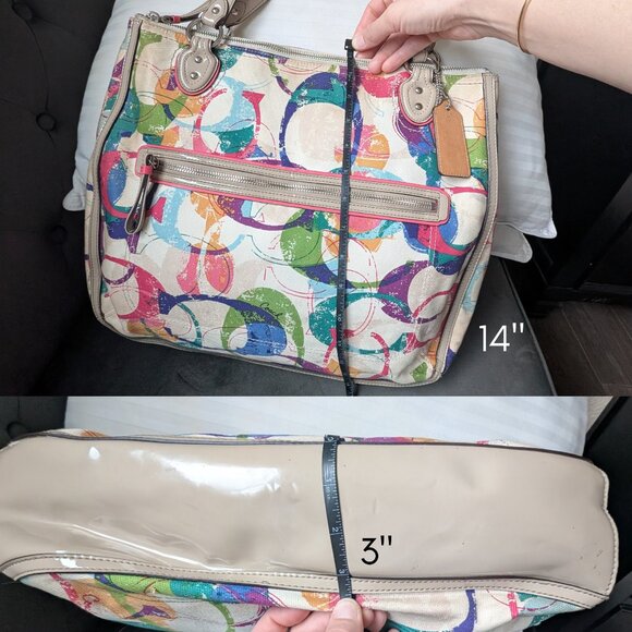 Coach, Multicolor Signature “C” Print Tote Bag, M1373-31141E , Canvas & Patent - Picture 7 of 14